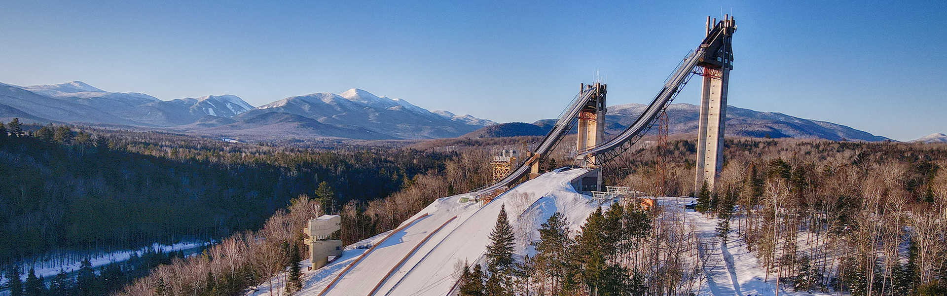 An aerial view of the newly renovated Olympic Jumping Complex