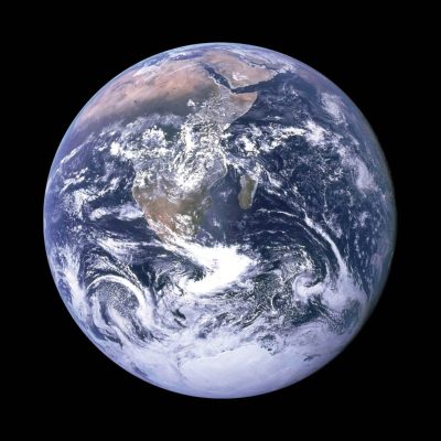 An image of the Earth taken from outer space against a black background.